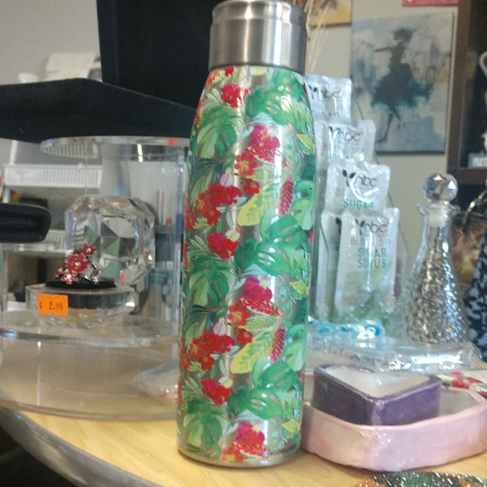 Tervis Tropical Floral Insulated Bottle - Green and Red